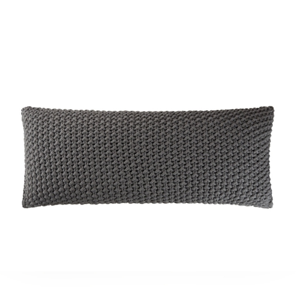 New Member's Mark Chunky Knit Pillow Grey 14x36